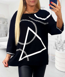 NOVÁ! Černá mikina geometrix MEGI - XL