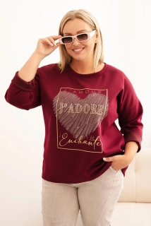 NOVÁ! Mikina s potiskem BORDÓ - Jedna velikost