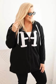 NOVÁ! Mikina s velkým písmenem H černá  - 4XL