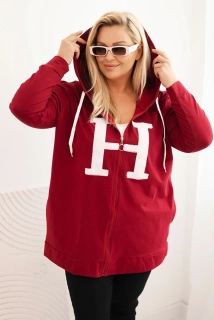 NOVÁ! Mikina s velkým písmenem H bordó - 4XL