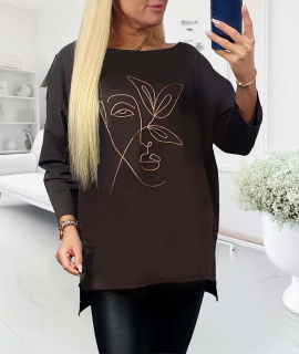 NOVÁ! Hnědá tunika MEGI - XL