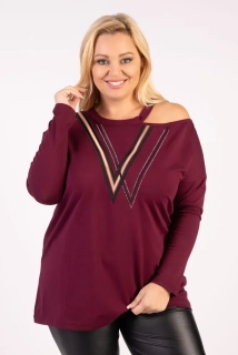 NOVÁ! Halenka odhalené rameno WOMANARY - 4XL