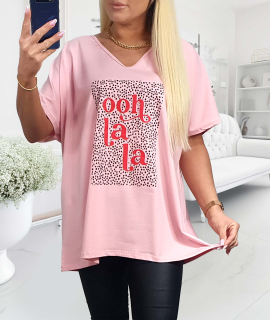 NOVÁ! Bavlněná tunika/triko růžová - Jedna velikost