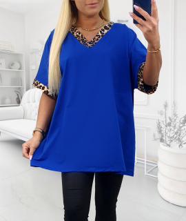 NOVÁ! Bavlněná tunika/triko modrá-pantera - Jedna velikost