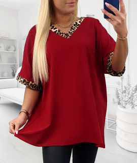 NOVÁ! Bavlněná tunika/triko červená-pantera - Jedna velikost