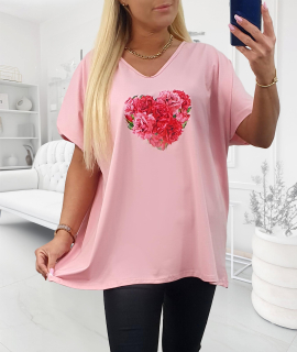 NOVÁ! Bavlněná tunika/triko růžová - Jedna velikost