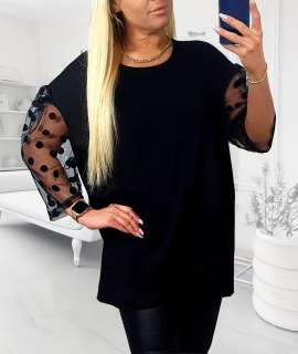 NOVÁ! Bavlněná halenka černá - Jedna velikost