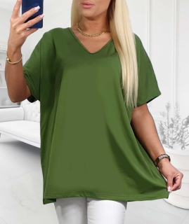 NOVÁ! Bavlněná tunika/triko olivová - Jedna velikost