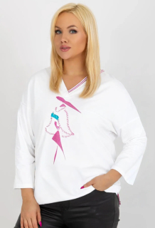 NOVÁ! Mikina MEGI bílá/růžová - Jedna velikost