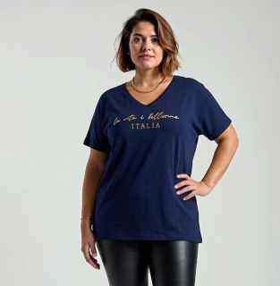 NOVÉ! Bavlněné tričko tmavě modrá - Jedna velikost