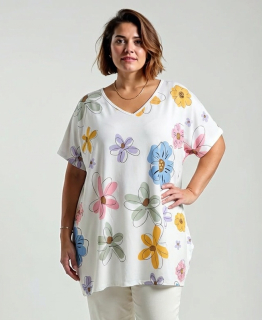 NOVÁ! Bílá tunika DIGITAL  - Jedna velikost