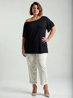 NOVÁ! Viskózová tunika černá - Jedna velikost