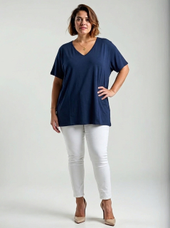 NOVÉ! Bavlněné tričko tmavě modrá - Jedna velikost