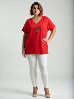 NOVÉ! Bavlněné tričko červené - Jedna velikost