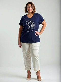 NOVÉ! Bavlněné tričko lady / tmavě modré  - Jedna velikost