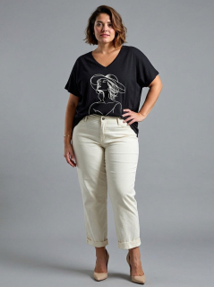 NOVÉ! Bavlněné tričko lady černé - Jedna velikost