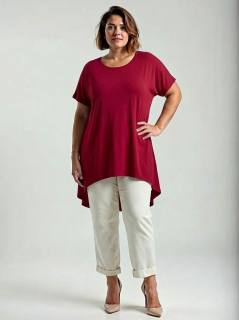 NOVÁ! Bavlněná tunika  bordó - Jedna velikost