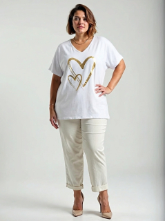 NOVÉ! Bavlněné tričko srdce - Jedna velikost