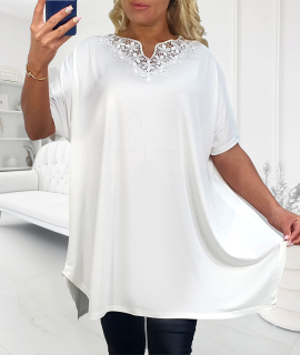 NOVÁ! Tunika s krajkou v dekoltu - Jedna velikost