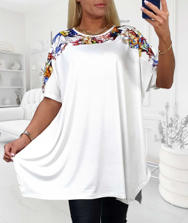 NOVÁ! Viskózová tunika / bílá - Jedna velikost