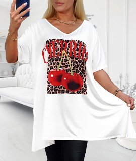 NOVÁ! Tunika bílá Cherry - Jedna velikost